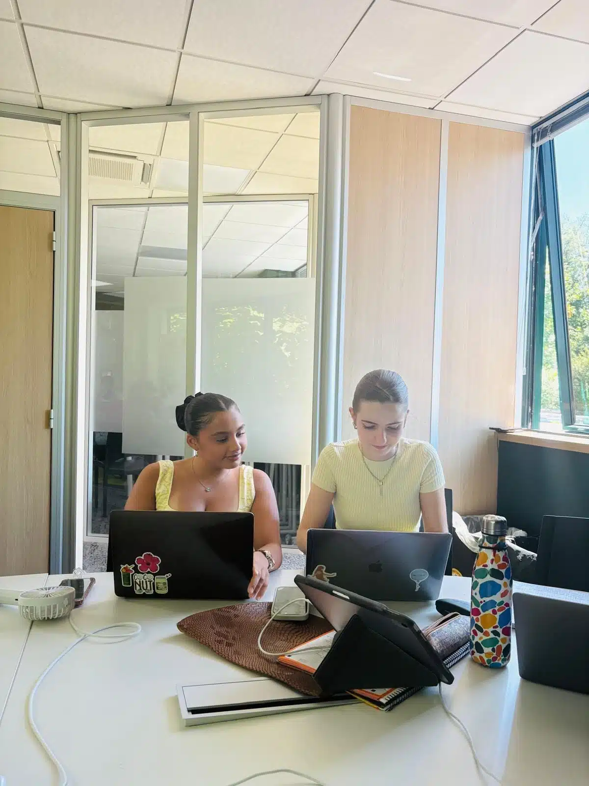 Etudiantes en Bachelor pendant un travail de groupe à l'école ESGM de Mulhouse