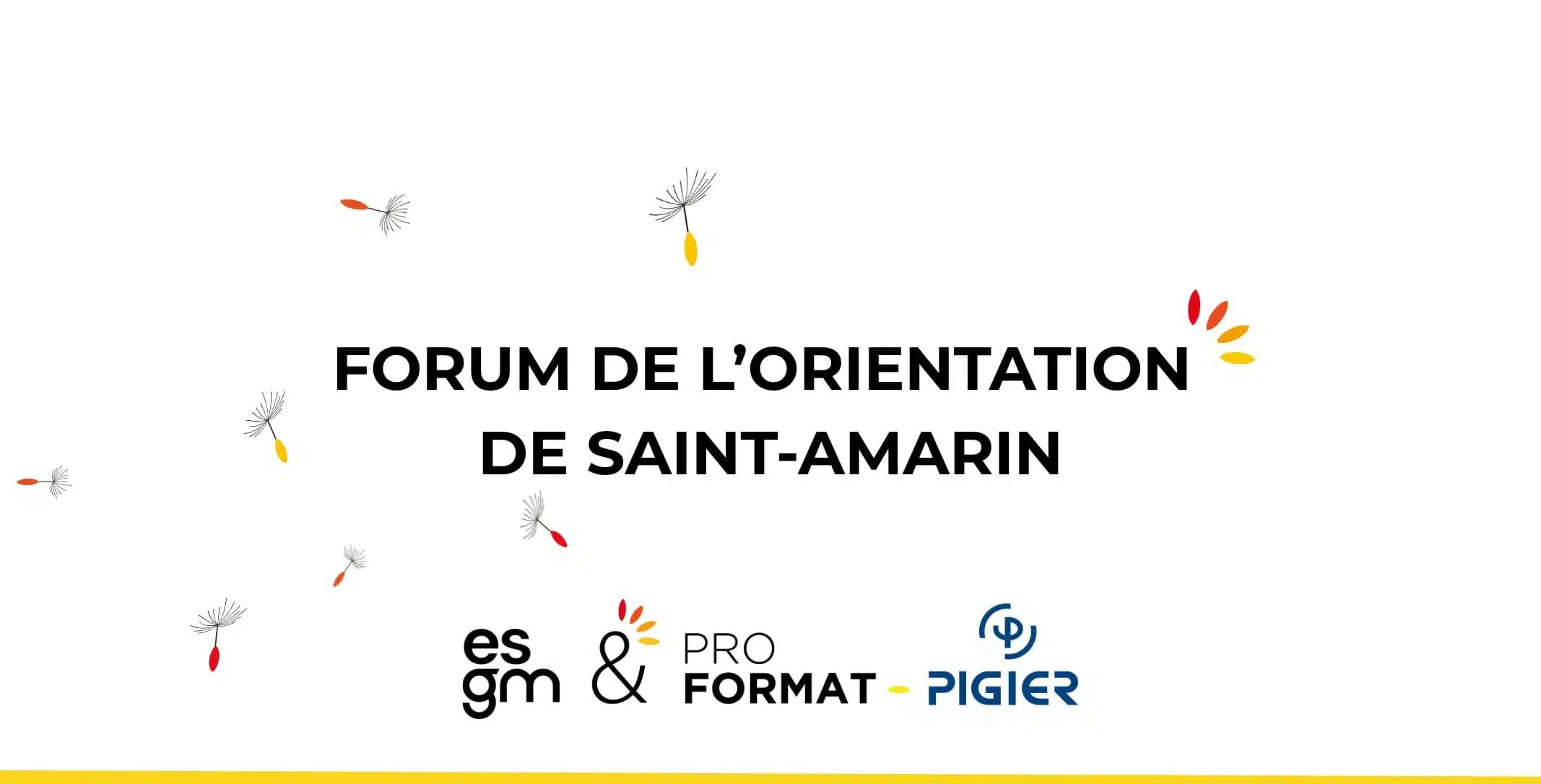 Visuel sur fond blanc annonçant la participation de l'école au forum de l'Orientation de Saint Amarin