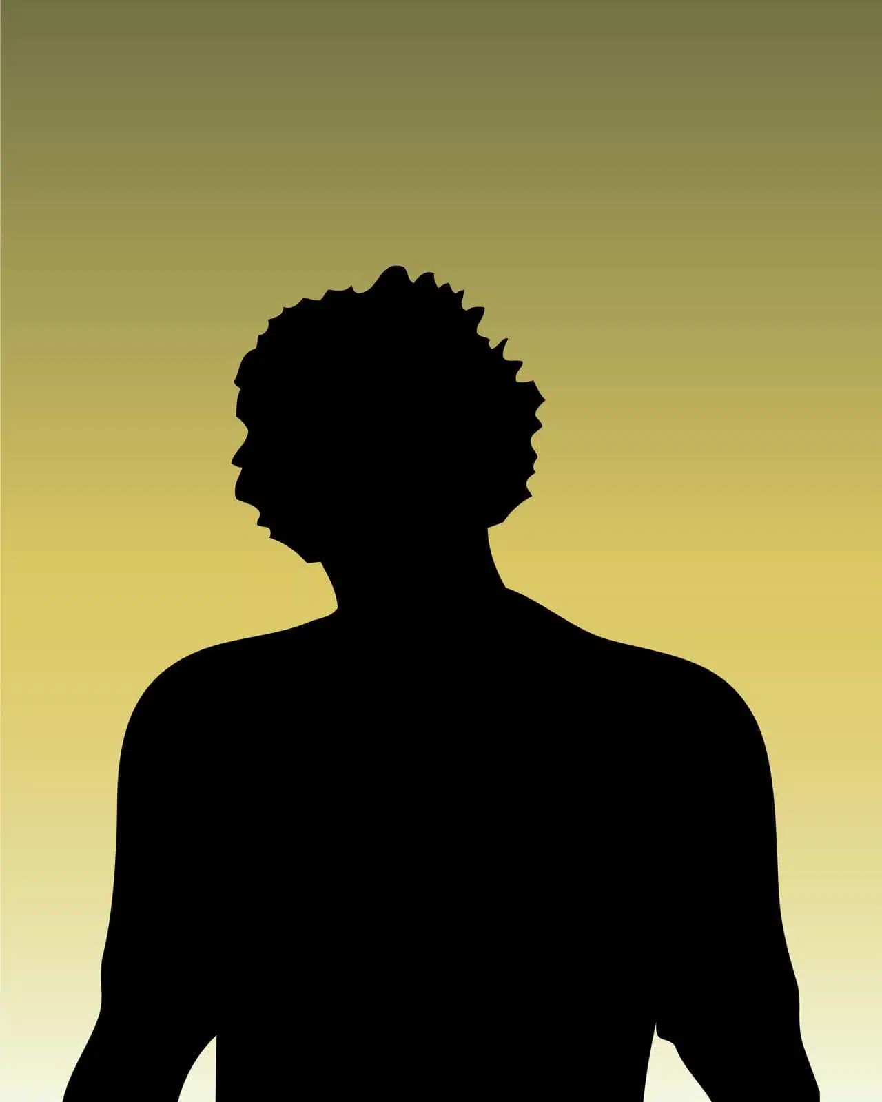 Silhouette noire sur fond dégradé : portrait de Kenza